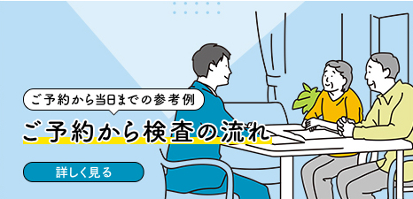 ご予約から当日までの参考例 ご予約から検査の流れ